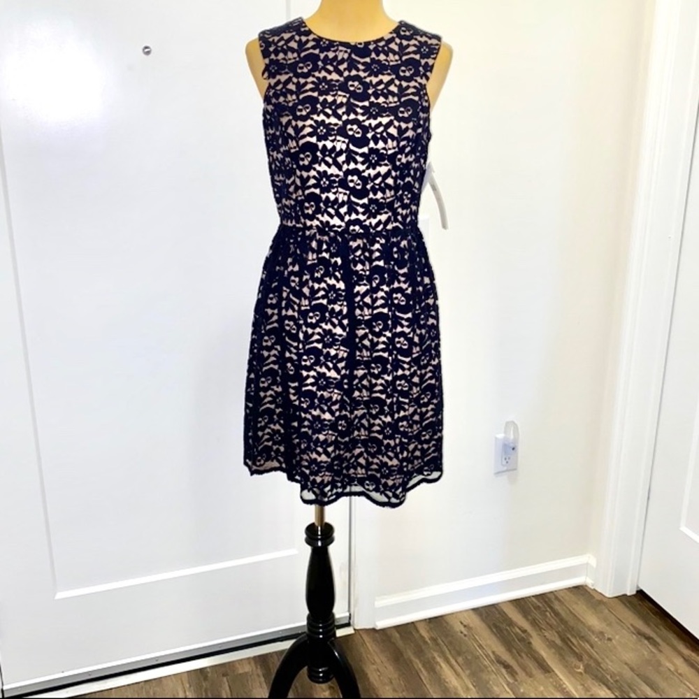 🦋👗 NWTs Ivy and blu navy lace dress size 10